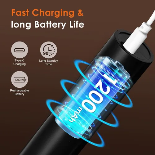 Miniatura 3 de Espumador de leche de mano con soporte, varita espumadora de café recargable con 3 cabezales desmontables de acero inoxidable, mezclador eléctrico