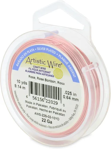 Miniatura 151 de Artistic Wire, alambre para manualidades de calibre 22 bañado en plata, resistente a las manchas, color cobre, blanco, 9,1 m