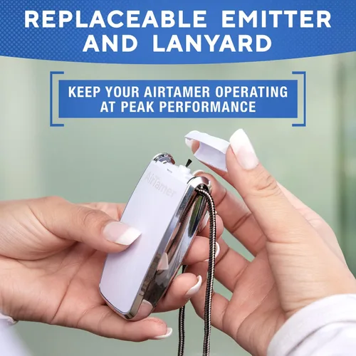 Miniatura 5 de AirTamer Purificador de aire personal recargable A320W, rendimiento probado, probado contra virus y contaminantes*, blanco con estuche de viaje