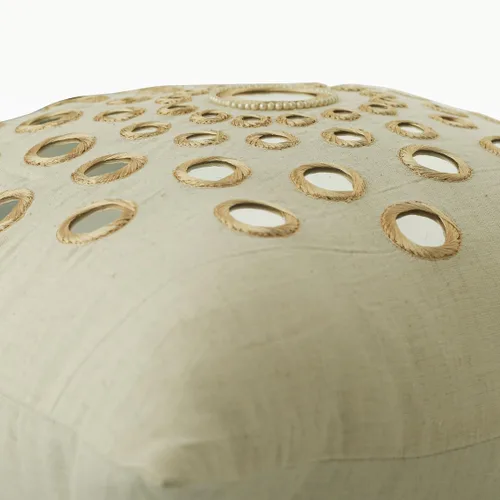 Miniatura 7 de HomeCentric Funda de almohada geométrica beige, 12 x 12 pulgadas, cuadrado de lino y algodón, círculos contemporáneos de Pascua, círculo de la vida