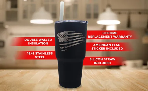 Miniatura 7 de Gadsden Flag Don't Tread On Me - Vaso patriótico de 30 onzas – Taza de viaje con bandera estadounidense – Taza de viaje para café patriótico – Vaso