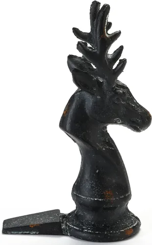 Miniatura 3 de Tope de Puerta de Hierro Fundido con Diseño de Ciervo, Acabado Negro, 1.04 kg