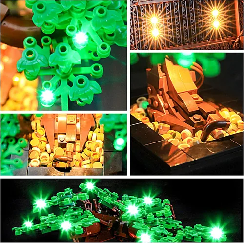 Miniatura 4 de YEABRICKS Kit de luz LED para Lego – Creator Expert Bonsai (verde) modelo de bloques de construcción, juego de luces LED compatible con 10281