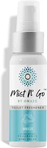 Miniatura 60 de Mist N' Go by Omaze - Aerosol de Baño de Viaje para Inodoro Eliminador de Olores - Aerosol de Inodoro de Viaje para Ambientador de Aire de Baño