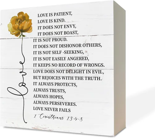 Miniatura 8 de Señales de madera cristianas, versículo de la Biblia Jeremías 29:11 - Porque sé los planes que tengo para ti, señal de caja decorativa para mesa