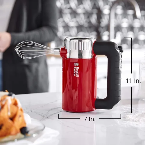 Miniatura 7 de Remington Russell Hobbs MX3100RDR - Batidora de mano estilo retro, 4 velocidades + Turbo Boost, color rojo