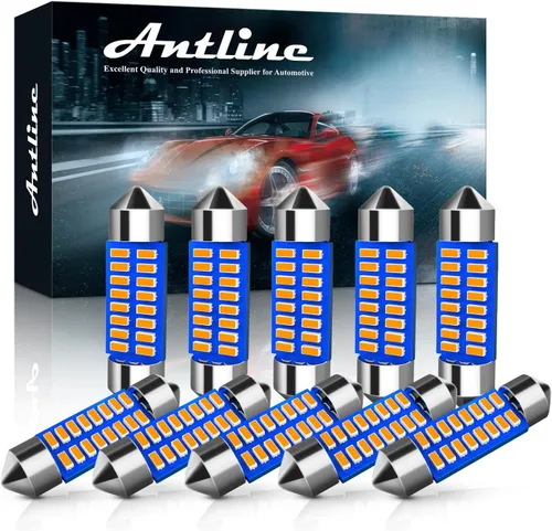 Miniatura 9 de Antline 6614 6641 6612F 6615 F30-WHP TS-14V1CP Bombilla LED de 1.142 in 1.14 pulgadas, amarillo ámbar, superbrillante, Canbus, libre de errores, 12