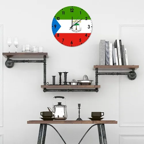 Miniatura 875 de Cheyan Reloj de pared con bandera de Canadá de 12 pulgadas, silencioso, sin tictac, de PVC, funciona con pilas, reloj redondo decorativo, regalo