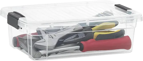 Miniatura 21 de Superio Caja de almacenamiento transparente con tapa, contenedores de plástico de 2.5 cuartos de galón para organizar, cajas apilables, sin BPA,