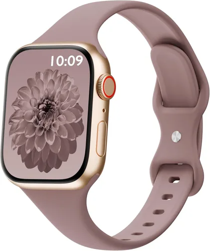 Miniatura 20 de Bandas delgadas de silicona deportivas compatibles con Apple Watch de 38mm 42mm 40mm 44mm 41mm 45mm 46mm 49mm, correa de repuesto delgada y estrecha