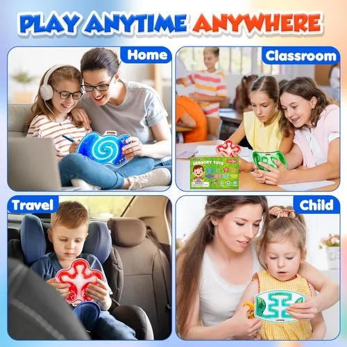 Miniatura 3 de Juguetes Sensoriales Esponjosos para Niños - Pack de 3 Juguetes Sensoriales de Tubo para Autismo - Juguetes Silenciosos para Estudiantes de Aula