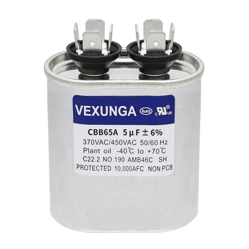 Miniatura 46 de VEXUNGA - 25/5 uF 25+5 MFD 370V o 440V Condensadores redondos de arranque dual 25 5 uF 370 440 Volt VAC CBB65 Condensadores para acondicionador