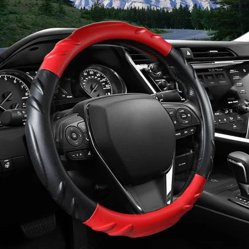 Miniatura 9 de Funda para Volante de Coche para Toyota - Camry RAV4 Corolla Sienna, Highlander, Diseño Deportivo, Negro