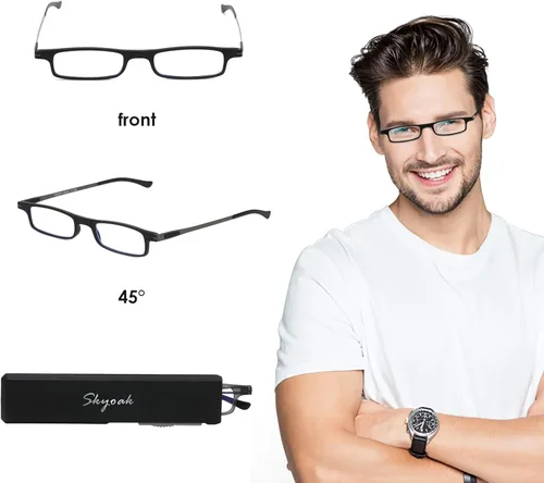 Miniatura 4 de Gafas de lectura plegables ultradelgadas y ultraligeras para mujeres y hombres TR90 con bloqueo de luz azul anti UV/fatiga ocular, plegables