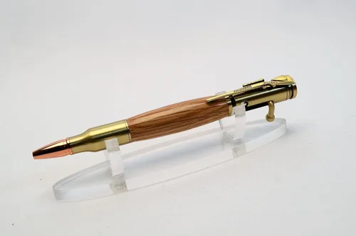 Miniatura 6 de Whiskey Barrel Bolt Action Bullet Pen in Antique Brass Finish with Velvet Pouch