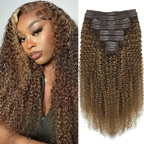 Miniatura 34 de Extensiones de cabello con clip de 12 pulgadas, rizado birmano, negro natural, extensiones de cabello con clip rizado birmano, cabello humano real
