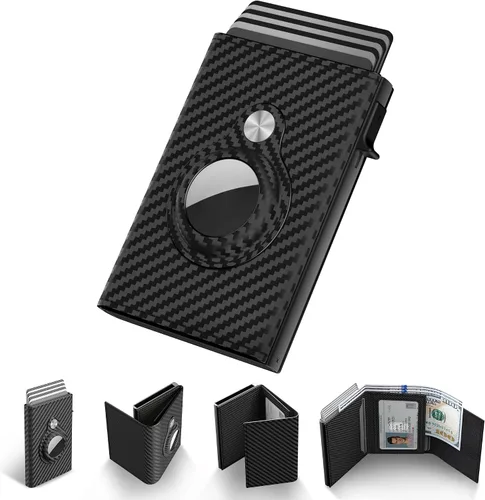 typecase Billetera para Hombre con Soporte para Tarjetas para AirTag Billetera Inteligente de Cuero para Hombre Compatible con Apple Air Tag,