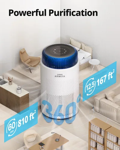 Miniatura 3 de Purificadores de aire COWAY para dormitorio del hogar de hasta 810 pies², filtro True HEPA para humo, alergias, caspa de mascotas, olor, monitor