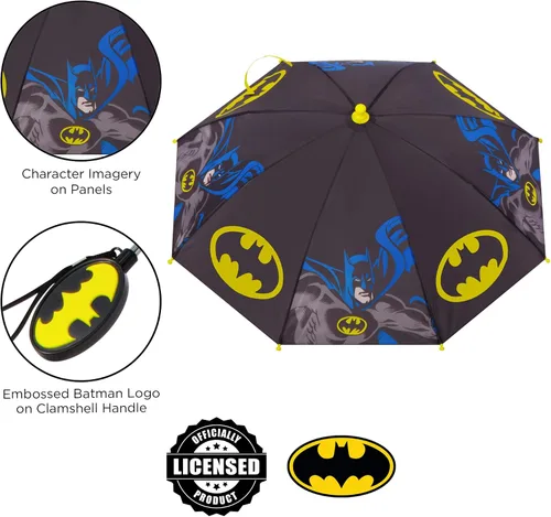 Miniatura 3 de DC Comics Conjunto de paraguas y Slicker, Batman o Superman para niños pequeños, para edades de 2 a 7 años