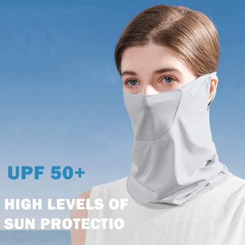 Miniatura 2 de Protector facial unisex UV multiusos protector para el cuello, polaina elástica para la cara con bucles para las orejas