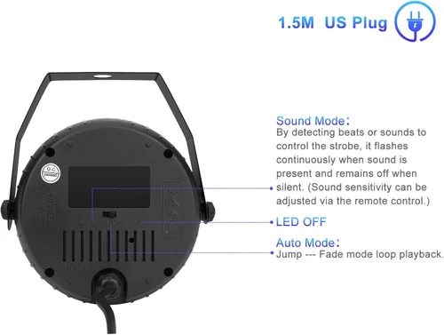 Miniatura 5 de Telbum luces estroboscópicas, 54 luces LED RGB súper brillantes, luz estroboscópica mini para fiestas, luces estroboscópicas de Halloween