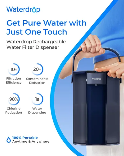 Miniatura 2 de Waterdrop ED61B Dispensador de filtro de agua, jarra de agua recargable de 200 galones, sistema instantáneo de encimera de 15 tazas, eficiencia