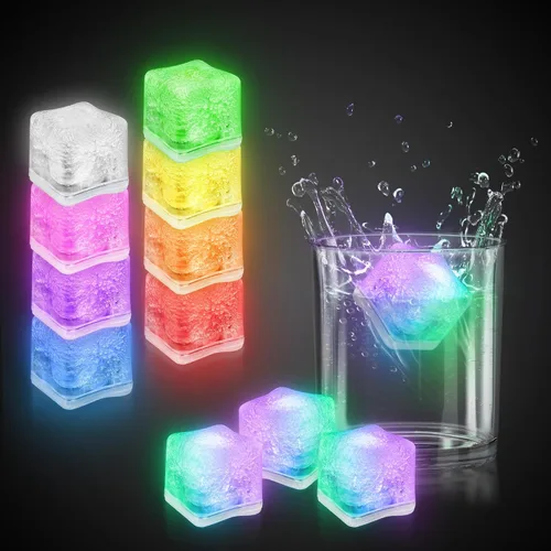Miniatura 9 de Windy City Novelties Paquete de 12 cubos de hielo LED azules con 6 modos de luz, innovador botón de encendido/apagado, perfectos para fiestas