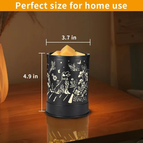 Miniatura 3 de Nawaza - Calentador de cera de metal 2 en 1, eléctrico, para velas aromáticas, derretido de cera y cubos de cera con luz LED, quemador de aceites