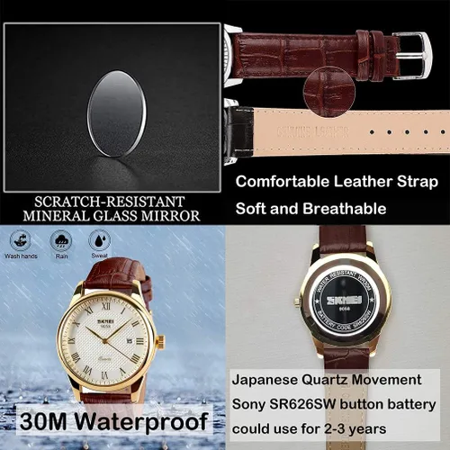 Miniatura 3 de SKMEI Par de relojes para parejas, hombres y mujeres, para él y para ella, juego de relojes para esposo, esposa, San Valentín, reloj de pulsera a