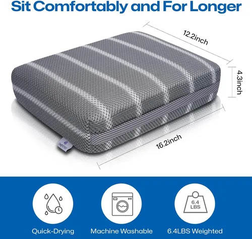 Miniatura 5 de Cojín para bañera de hidromasaje para uso en interiores o exteriores, almohada de spa con peso de 16 x 12 x 4.3 pulgadas, funda de malla 4D lavable