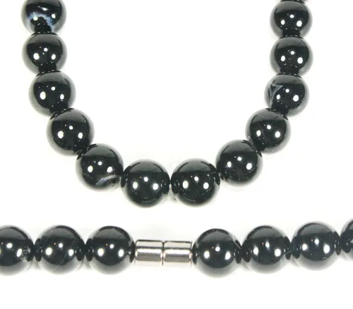 Miniatura 16 de Handmade Black Onyx Crystal Mens Necklace - Grounding Genuine Gemstone Beaded Mala Willpower, Protection, Prosperity Black Choker - Jewelry Gift