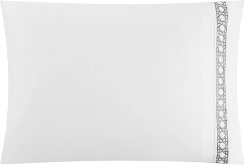 Miniatura 4 de Chic Home Lewiston - Juego de funda de edredón de mezcla de algodón de 3 piezas, 1500 hilos, color blanco sólido con detalles de costuras bordadas