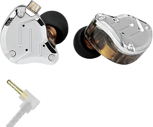 KZ ZS10 Pro Monitores Intrauditivos con Cable, 1DD 4BA Metal iem, Auriculares para Juegos de Alta Fidelidad con Cable de 2 Pines Sin Enredos,