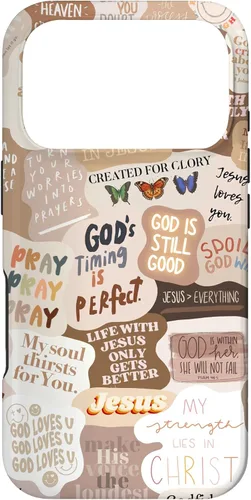 Miniatura 30 de Funda estética para iPhone 17 con frases positivas con versículos bíblicos cristianos