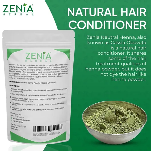 Miniatura 5 de Zenia 100% Pure Neutral Henna Powder (Cassia Obovata) 100g Colorless Henna for Hair Natural Hair Conditioner for Silky, Soft & Shiny Hair