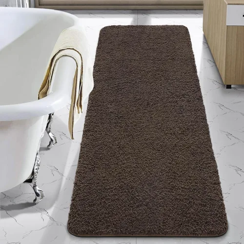 LOCHAS - Alfombra de baño de 24x48 pulgadas, suave y gruesa, absorbente de microfibra, para baño, lavable a máquina, alfombra de baño de felpa Marrón