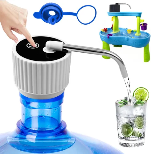 Miniatura 8 de Dispensador de agua de campamento para botella de 5 galones, bomba de botella de agua eléctrica portátil con carga USB, bomba universal de micro