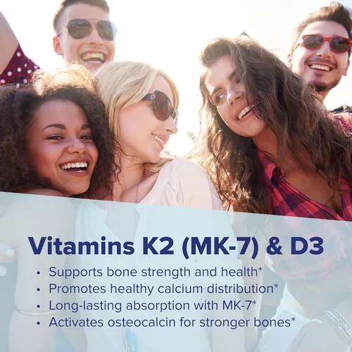 Miniatura 6 de Superior Source K2 (MK-7) 100 mcg, con suplemento D3 (5,000 UI), tabletas microlingües de disolución rápida, 60 unidades, fortalece los huesos