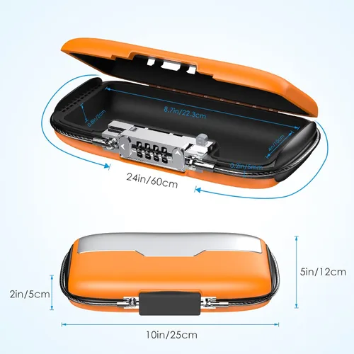 Miniatura 5 de AMIR Caja de seguridad portátil con combinación de 4 dígitos con cerradura de seguridad, impermeable, antirrobo, pequeña caja de seguridad