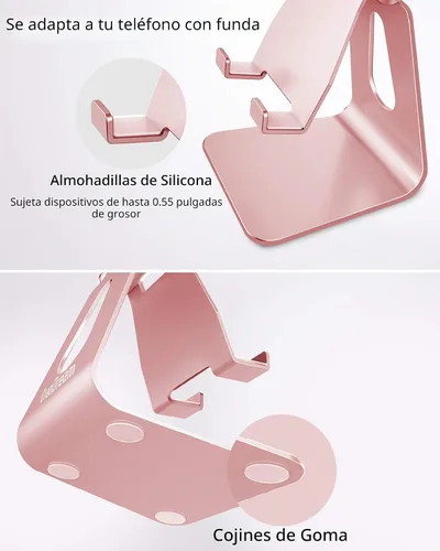 Miniatura 5 de CreaDream Soporte Ajustable para Teléfono Celular, Soporte para Teléfono, Cuna, Muelle, Soporte, Soporte de Escritorio de Aluminio Compatible