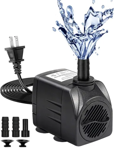 Miniatura 9 de Bomba de fuente, bomba de agua sumergible de 400 GPH para exteriores, bomba de fuente de agua ultra silenciosa con elevación de 6.5 pies, 3