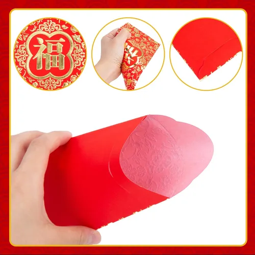 Miniatura 3 de VGOODALL Sobres rojos de año nuevo chino, paquetes rojos Hong Bao 2026, sobres de regalo de dinero de la suerte para el año lunar chino, festival