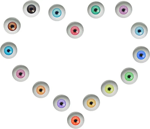 Miniatura 2 de Julie Wang Cabujón de ojos humanos de cristal con parte trasera plana de 0.236 in para esculturas artísticas de Halloween, accesorios, máscaras