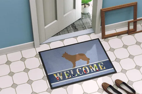 Miniatura 4 de Caroline's Treasures BB8321JMAT - Felpudo de bienvenida Berger Picard de 24 x 36 pulgadas, tapete azul para puerta delantera, para interiores