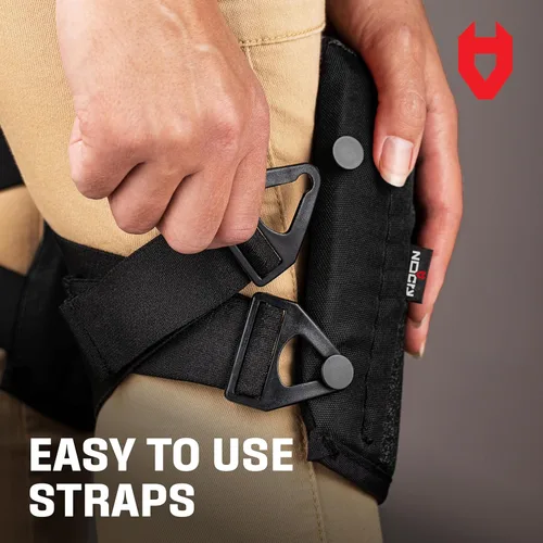 Miniatura 4 de Rodilleras de trabajo antideslizantes NoCry para hombres y mujeres con acolchado de espuma suave gruesa, correas resistentes y clips de fácil Negro