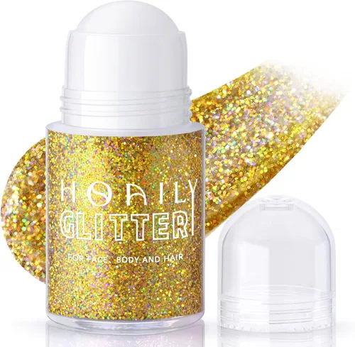 Miniatura 26 de HOSAILY Gel con Purpurina Negro Roll-on para Cara y Cabello, Pintura Facial con Purpurina Holográfica Camaleón que Cambia de Color para Halloween