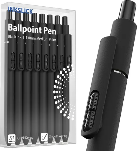Miniatura 15 de 16 bolígrafos negros - bolígrafos de bola de punta media de 1.0 mm Bolígrafo retráctil de escritura suave para enfermeras, hombres, mujeres