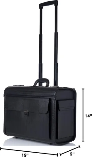 Miniatura 10 de Maletín con ruedas Alpine Swiss para ordenador portátil de 17 pulgadas, portafolio para abogado de tamaño legal, Negro talla única