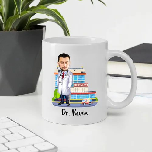 Miniatura 3 de Taza de café personalizada con foto de doctor de 11 y 15 onzas, divertida taza de café de doctor regalo para agradecer a hombres, mujeres, cirujano