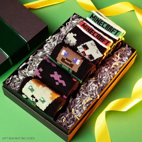 Miniatura 2 de Minecraft Calcetines para niños, paquete de 3 o 5 unidades, calcetines de tobillo para niños, ricos en algodón, para uso diario, escuela, deportes
